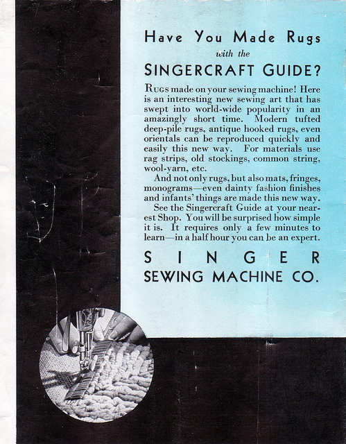 Singercraft guide advertisement from the back of the Singercraft fagoter manual