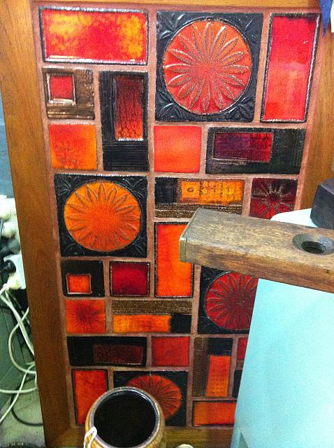 1970's tiled architectural wall panel