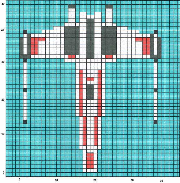 X-wing knitting chart