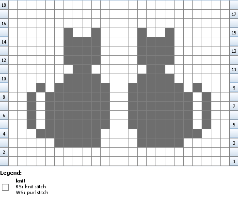 Cat knitting chart for pockets