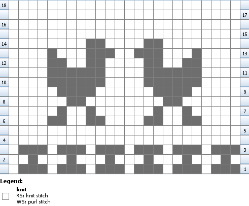 Chicken knitting chart for pockets