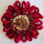 Beads, Buttons and Sequins on Loomed Flowers