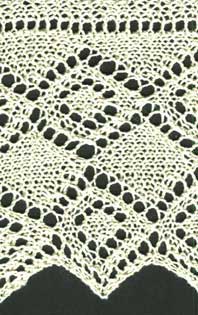 Knitted diamond lace edging