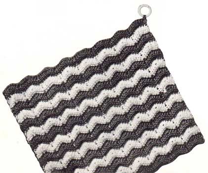 Striped ripple stitch potholder