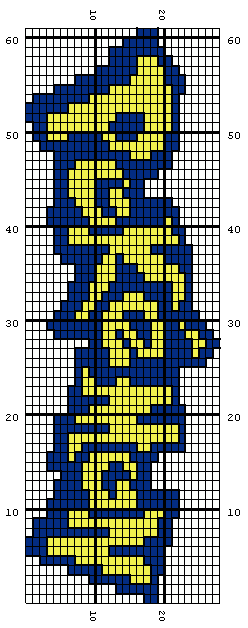 Pokemon logo knitting chart