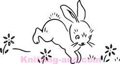 Running bunny rabbit embroidery pattern