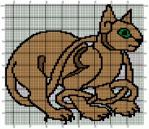 Free knitting chart of a Celtic style cat.