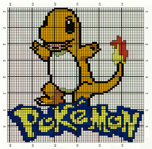 Free knitting chart of Charmander the Pokemon