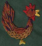 Folk-Style Chicken Hand Embroidery Design