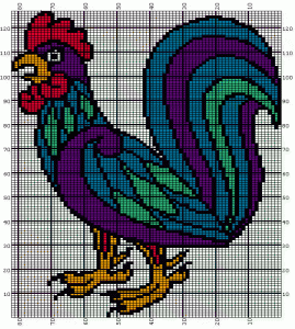 Rooster knitting chart