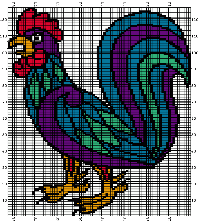 Celtic Style Rooster Knitting Graph