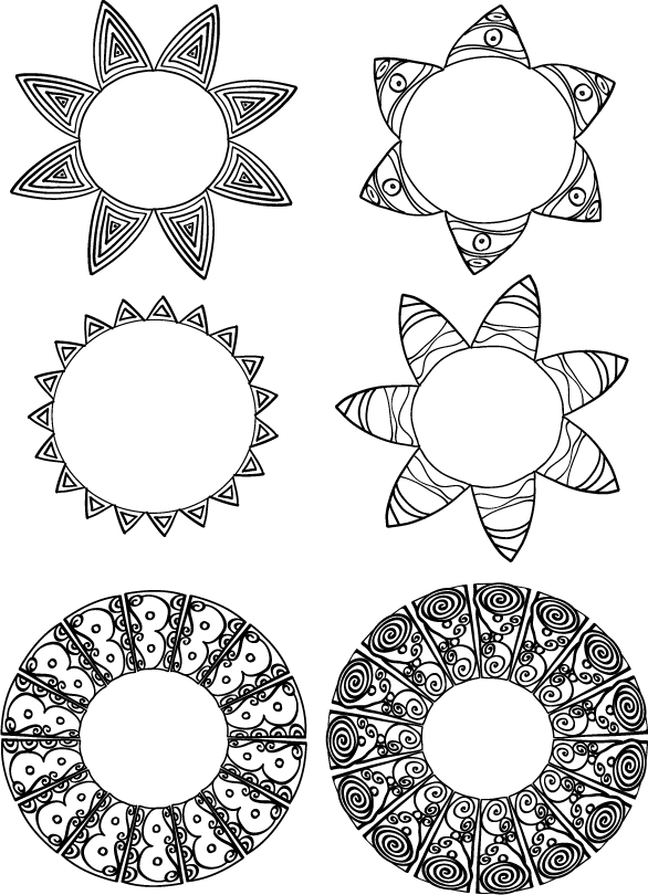 Circular motifs drawn in Illustrator