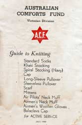 Cover of a world war two military knitting booklet
