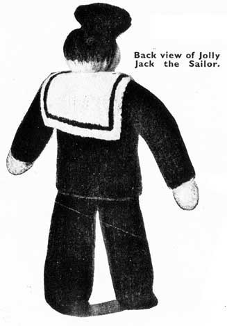 Vintage sailor yarn doll with knitted outfits