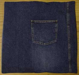 Denim cushion cover with pocket