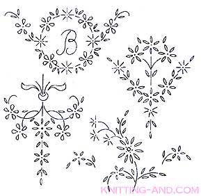 Floral spray embroidery designs