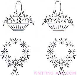 Flower baskets and wreath embroidery designs