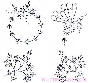 Floral spray embroidery designs