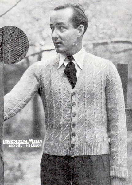 Vintage fitted cardigan with diagonal rib patterning