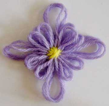 Diamond shaped loomed flower