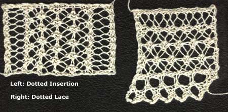 Knitted open lace edging and insertion