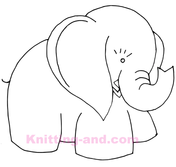 retro elephant embroidery pattern