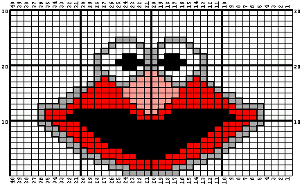 Color Elmo knitting chart