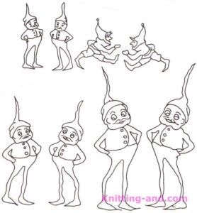 Vintage elves embroidery design