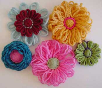 Five loomed flowers