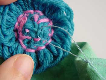 Stitching the flower