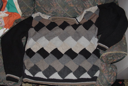 Entrelac sweater or jumper