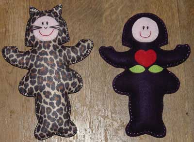 Stuffed felt Betsy dolls