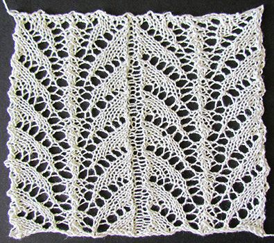 Fern leaf lace insertion knit from a Victorian era knitting pattern