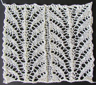 Fern leaf lace insertion knit from a Victorian era knitting pattern