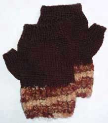 Fingerless mitts knit with 8ply or dk weight yarn
