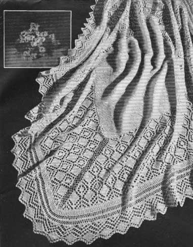 Traditional Shetland knit baby shawl