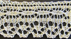 Lozenge and flower lace knit from a Victorian era knitting pattern