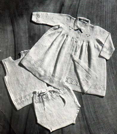 Front cover layette, carrying coat, vest and soakers