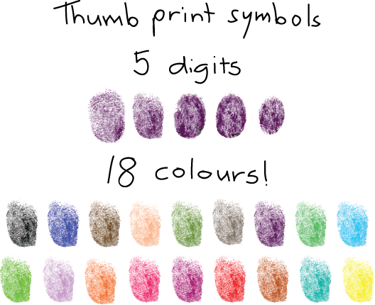 THumb and finger print symbols for Adobe Illustrator