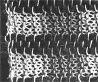 Closeup of the knit stitch