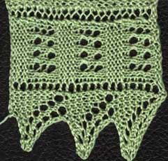 Knitted geometric lace edging