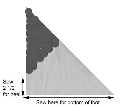 Knit slipper diagram