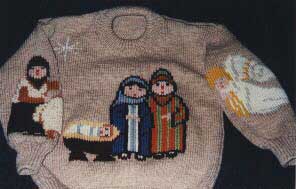 Knitted holy family