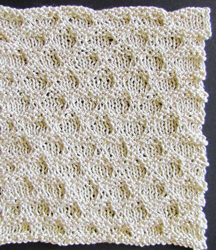 Honeycomb knit blanket panel knit from a Victorian era knitting pattern.