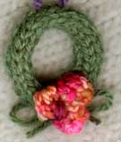 knitted I-cord Christmas wreath