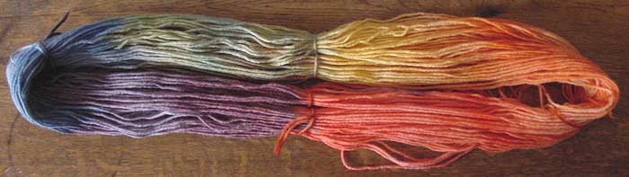 Hand dyed ranbow colored wool