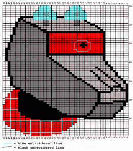 Free knitting chart of K9 from Doctor Who