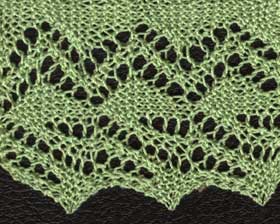 Zig-zag knitted lace edging