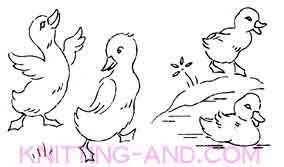 Dcuks and ducklings embroidery pattern