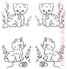 Kittens embroidery pattern